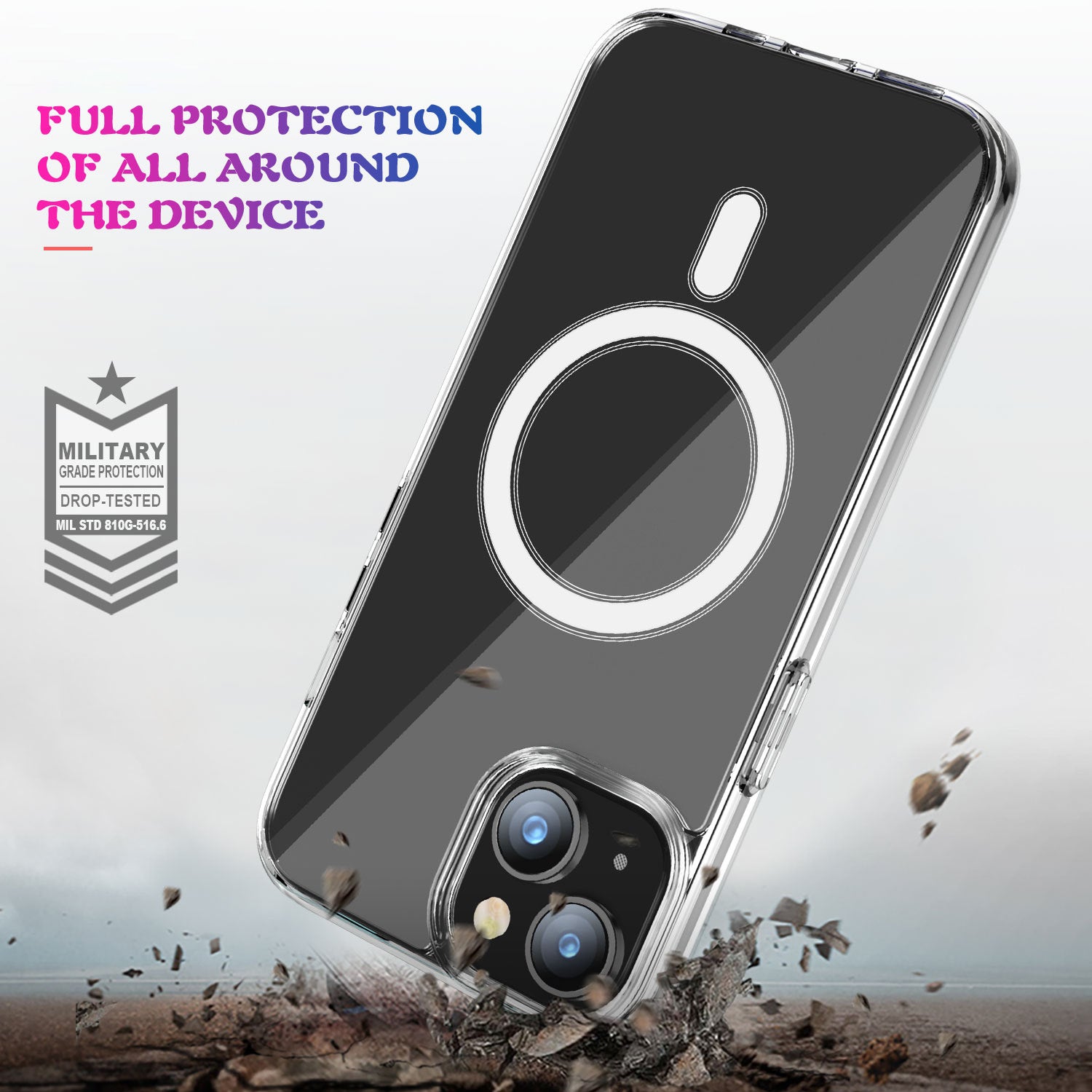 For iPhone 15 Plus Clear Phone Cover Compatible with MagSafe Drop Resistant TPU PC Case For iPhone 15 Plus Clear Phone Cover Compatible with MagSafe Drop Resistant TPU PC Case